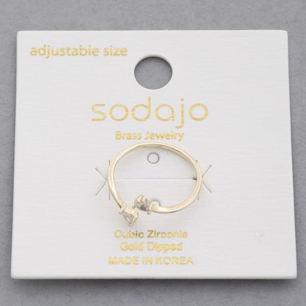 SODAJO CZ ADJUSTABLE GOLD DIPPED RING