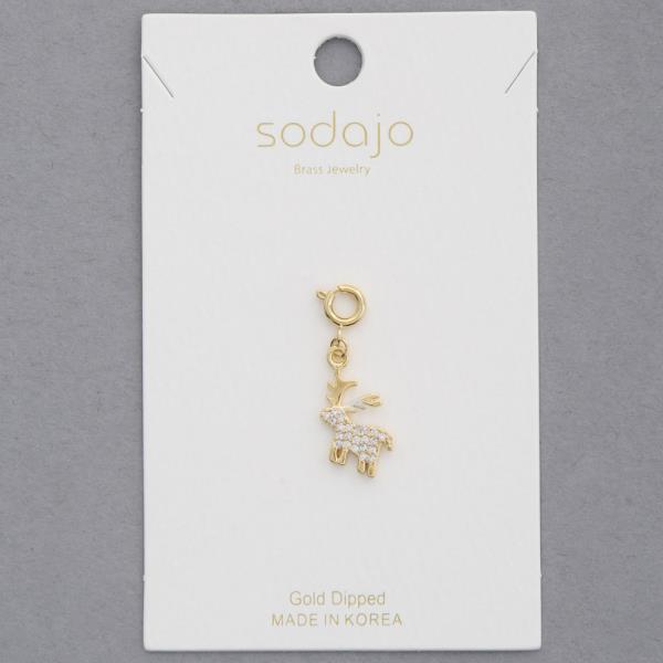 SODAJO REINDEER GOLD DIPPED NECKLACE CHARM