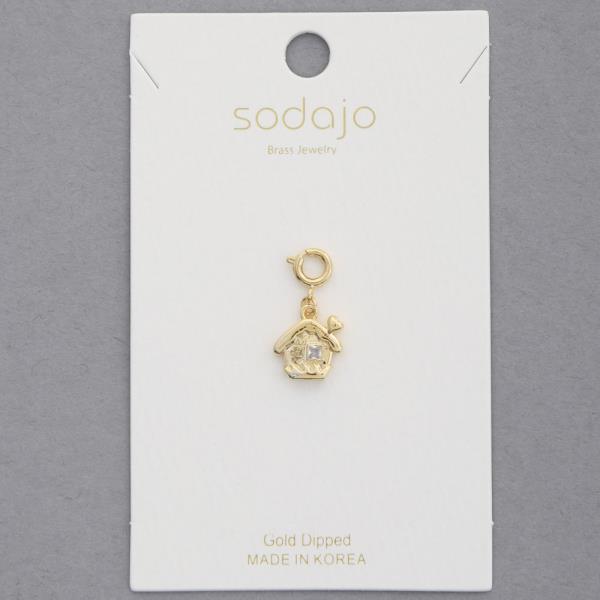 SODAJO GINGERBREAD HOUSE GOLD DIPPED NECKLACE CHARM