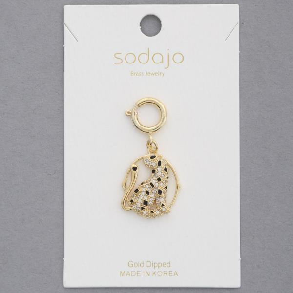 SODAJO LEOPARD GOLD DIPPED NECKLACE CHARM