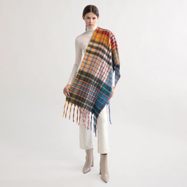 RAINBOW PLAID SCARF