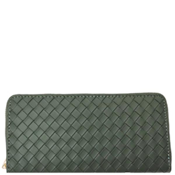 STYLISH WEAVE DESIGN ZIPPER WALLET