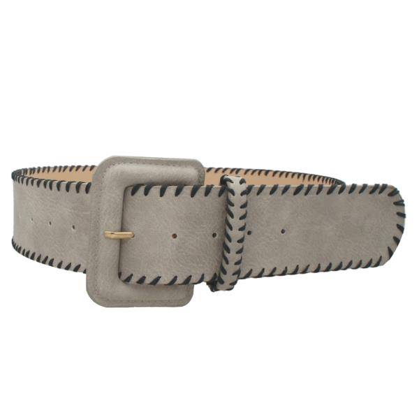 CONTRAST WHIP STITCH COVER BUCKLE BELT