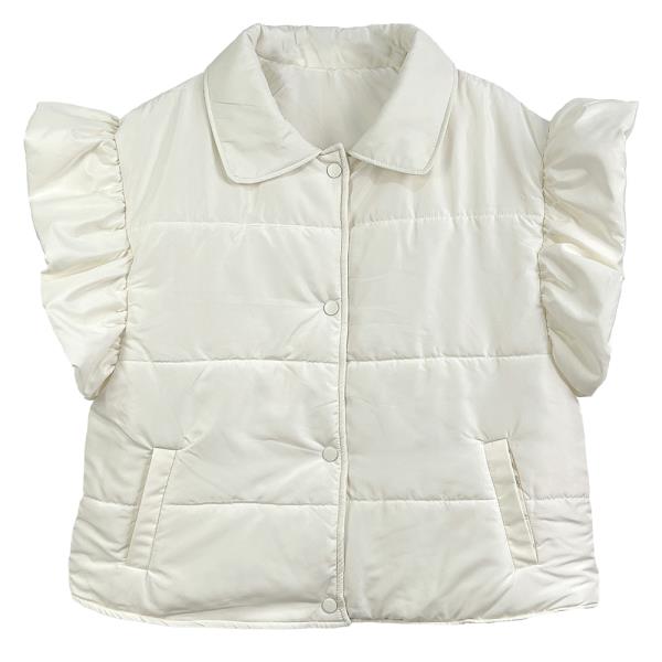 (PRE ORDER) RUFFLE SLEEVE PADDED VEST