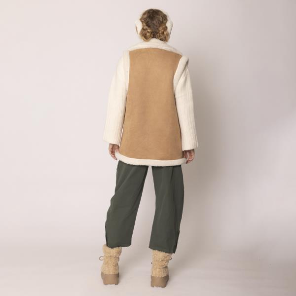 FAUX SHEARLING AVIATOR VEST