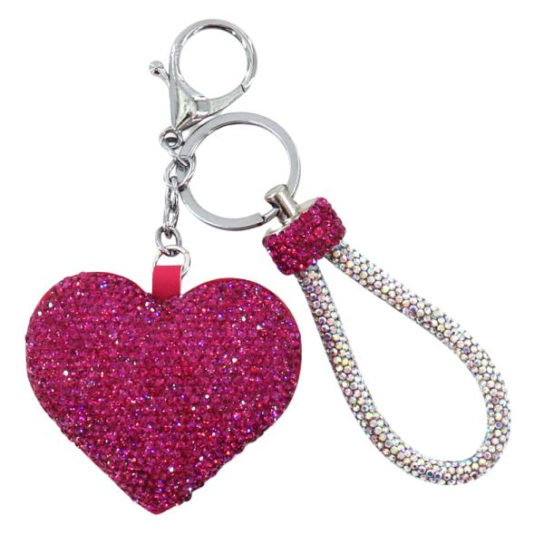 RHINESTONE HEART KEYCHAIN