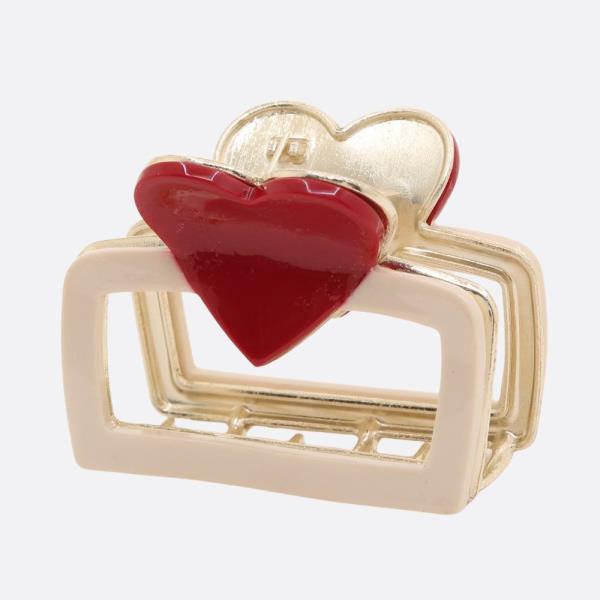 HEART RECTANGLE CLAW HAIR CLIP