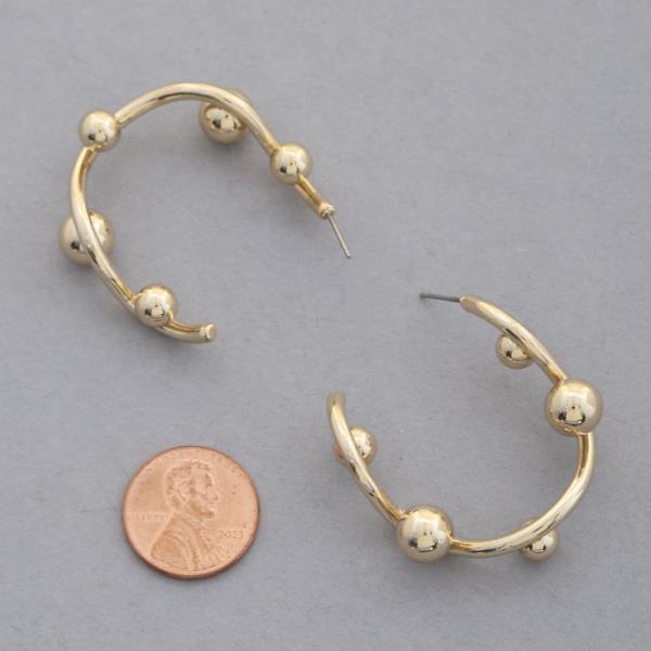 BALL BEAD OPEN CIRCLE EARRING