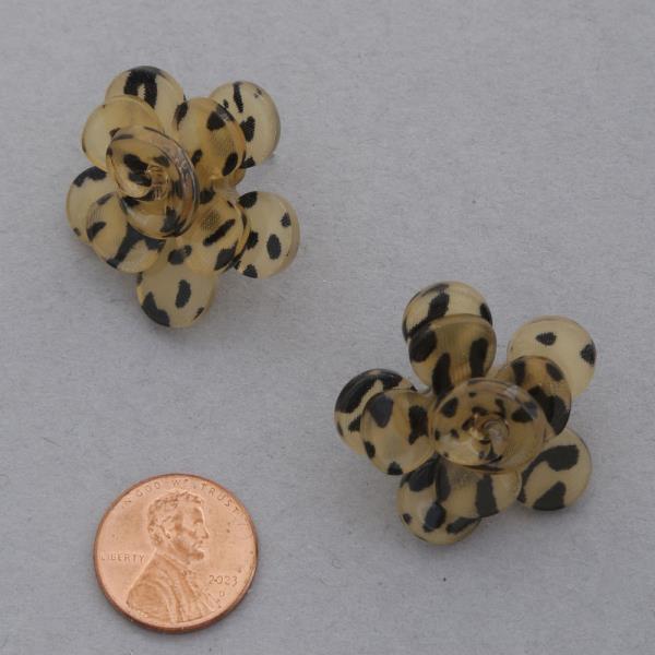 ANIMAL PRINT FLOWER POST EARRING