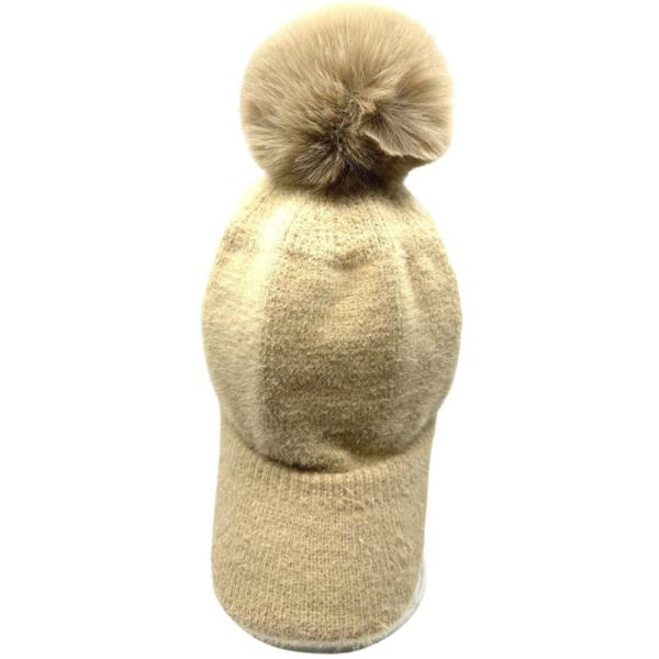 FAUX WOOL HAT WITH POM POM