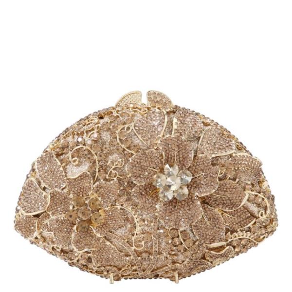 (PRE-ORDER/ONLY ONLINE) FLOWER ORNATE RHINESTONE MINAUDIERE CLUTCH BAG