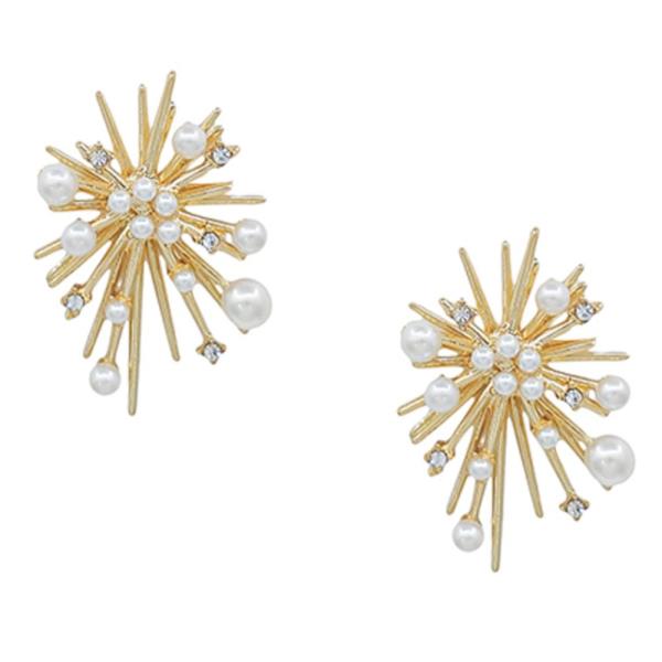 SPIKE PEARL ACCENT POST EARRING