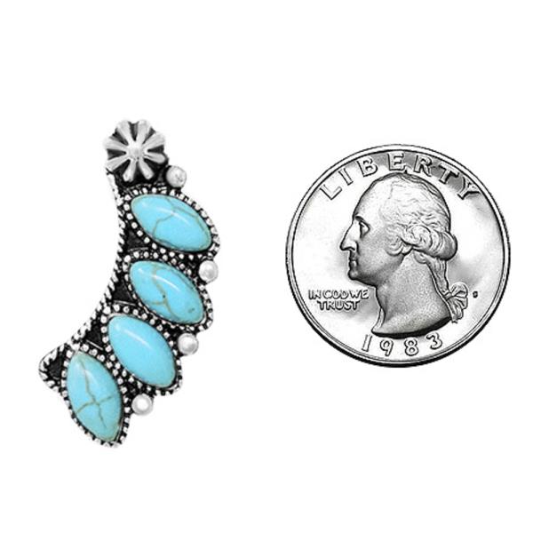 WESTERN TQ STONE POST EARRING