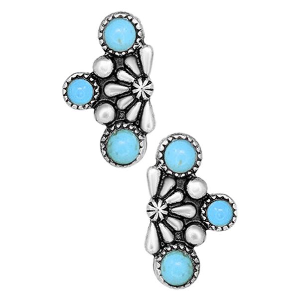 WESTERN TQ STONE POST EARRING