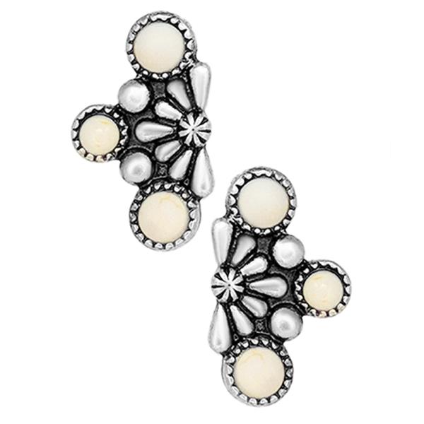 WESTERN TQ STONE POST EARRING