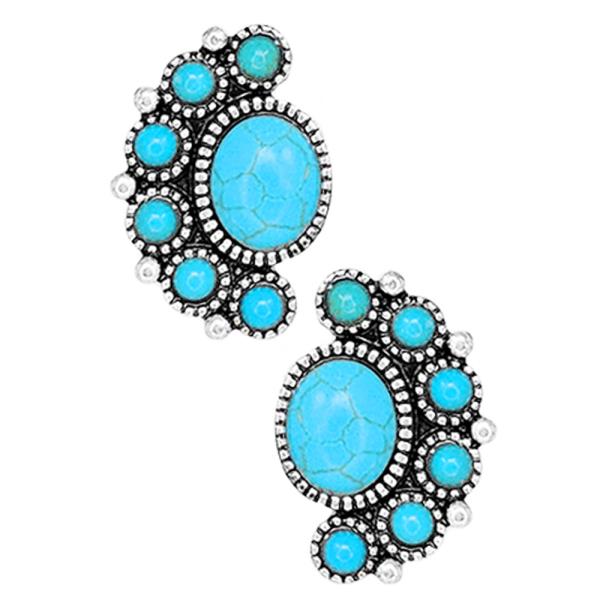 WESTERN TQ RHINESTONE POST EARRING