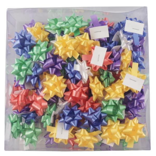 SELF ADHESIVE MINI STAR GIFT BOW (100 PC)