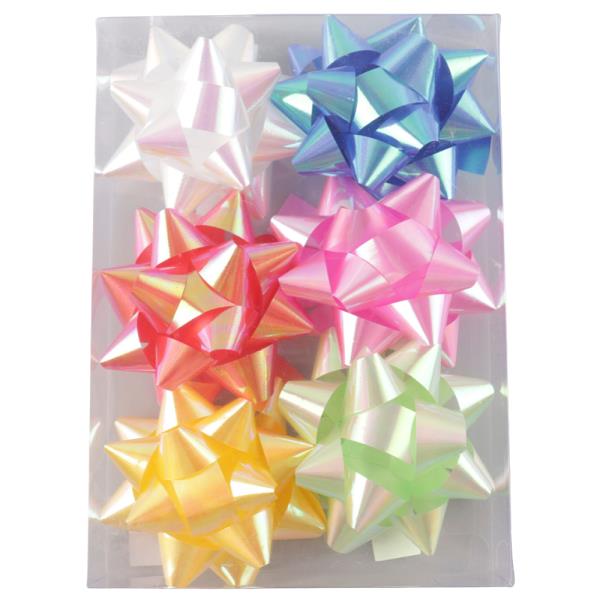 SELF ADHESIVE STAR GIFT BOW (6 PC)