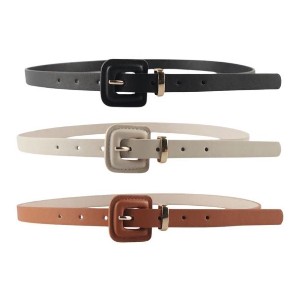 COLOR FAUX LEATHER BELT