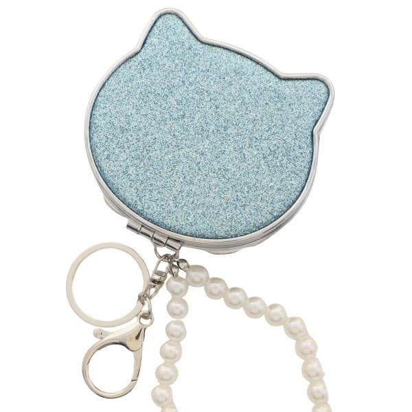 CAT FLOWER TEARDROP STONE KEYCHAIN WITH PEARL