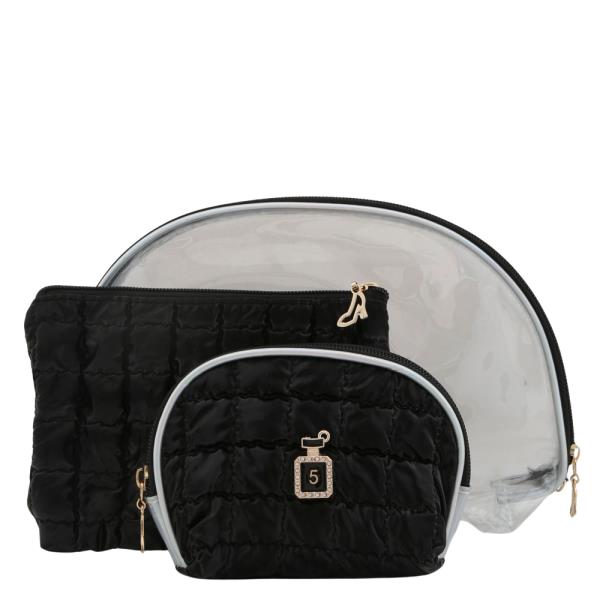 CLEAR 3PC POUCH SET