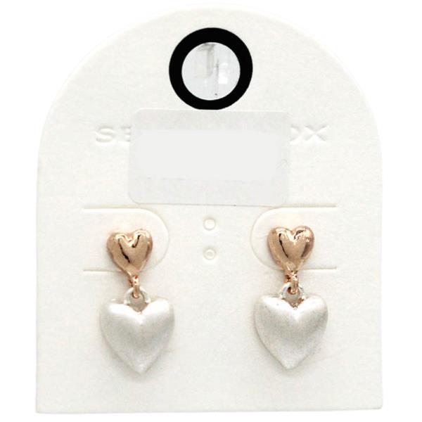 SECRET BOX 14K GOLD DIPPED DOUBLE HEART EARRING