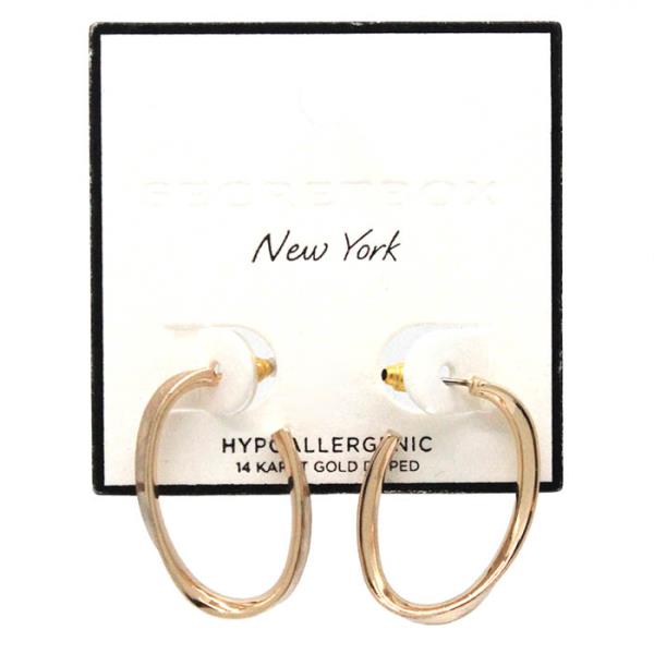 SECRET BOX 14K GOLD DIPPED HOOP EARRING