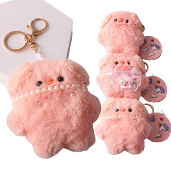 POSH PIG PLUSHIE BAG CHARM KEYCHAIN 3 PC SET