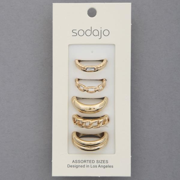 SODAJO CURB LINK ASSORTED RING SET