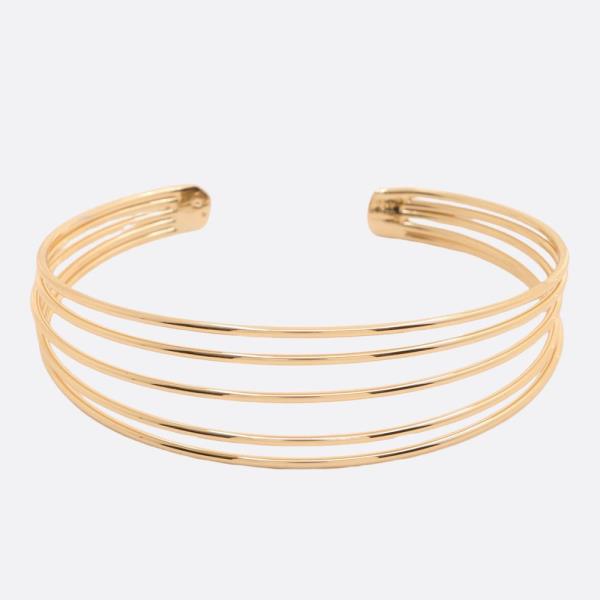 SODAJO LAYERED METAL CUFF GOLD DIPPED BRACELET