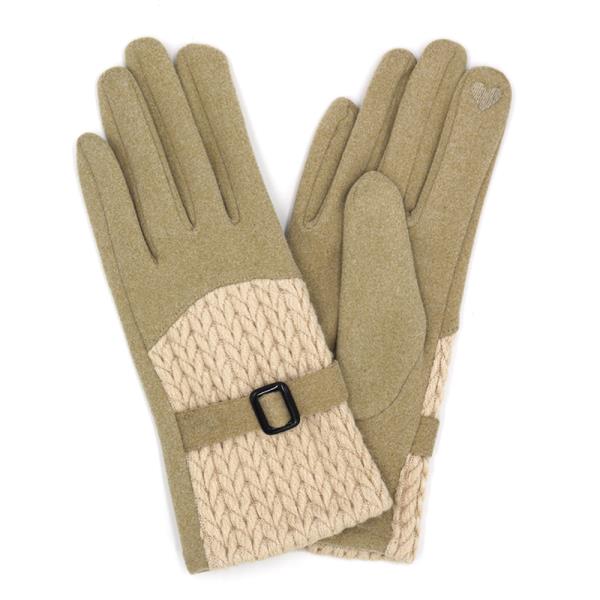 CABLE AND BAND DETAILED SMART TOUCH GLOVES