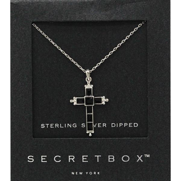 SECRET BOX 14K GOLD DIPPED CROSS  NECKLACE