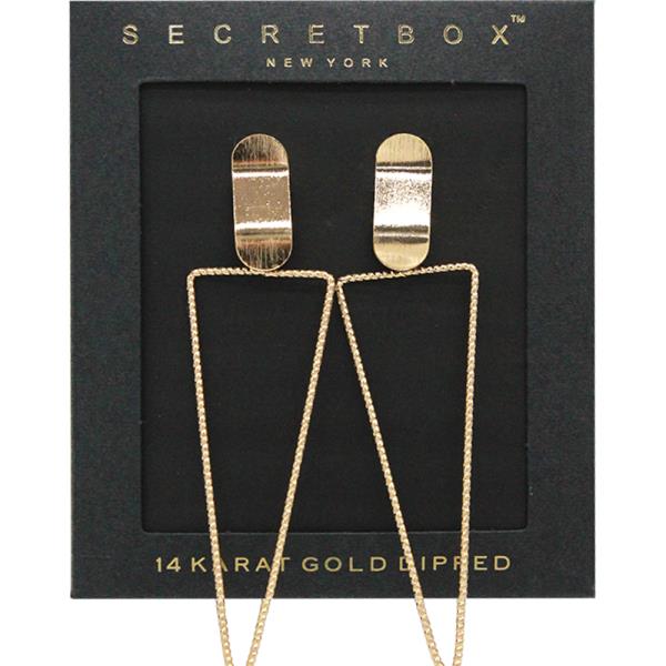 SECRET BOX 14K GOLD DIPPED SHINING TRIANGLE  EARRING