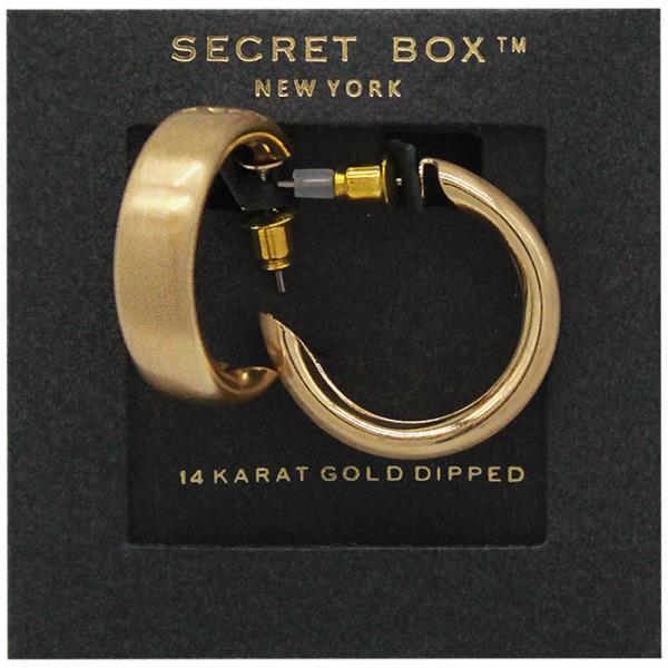 SECRET BOX 14K GOLD DIPPED MATT BRUSHED EARRING