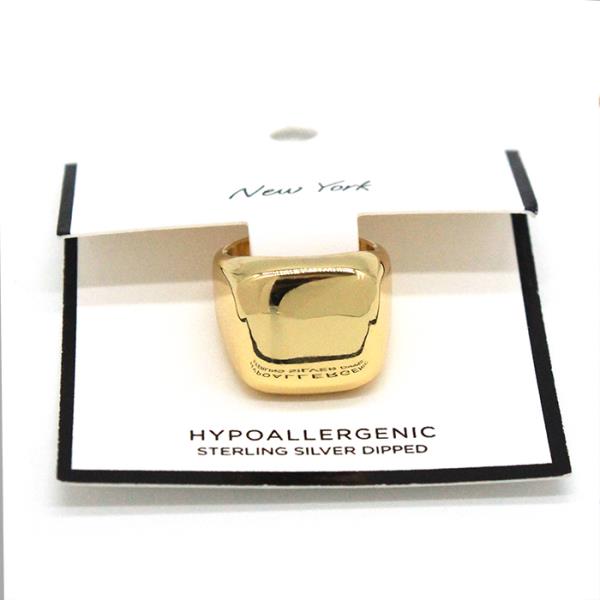 SECRET BOX 14K GOLD DIPPED SQUARE SIGNET RING