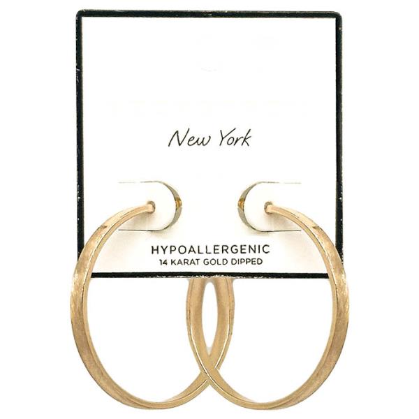 SECRET BOX 14K GOLD DIPPED HOOP EARRING