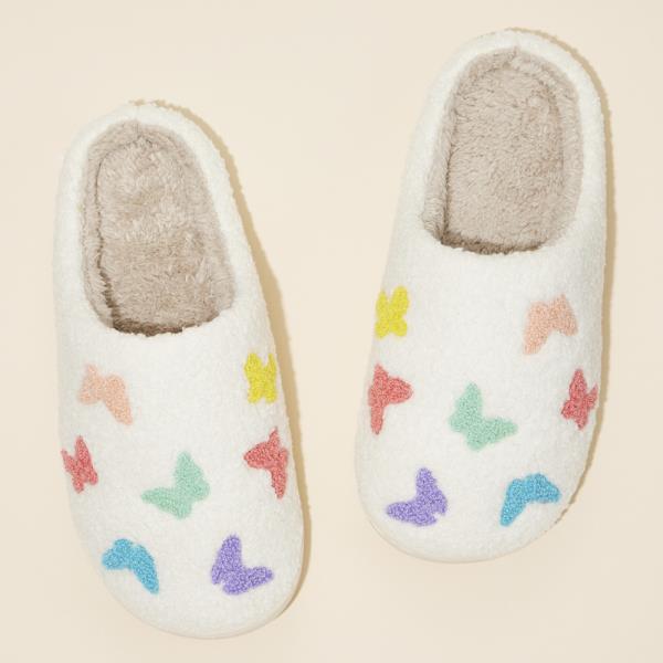 MULTI COLORED BUTTERFLIES PATTERN HOME SLIPPERS 6PC PACK