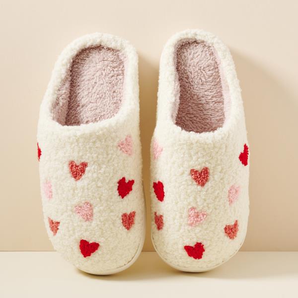 HEART POLKA DOT HOME SLIPPERS 6PC PACK