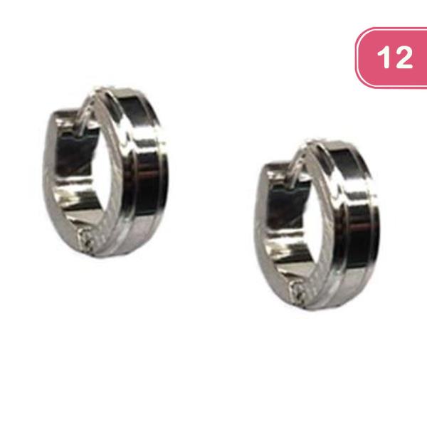 STAINLESS STEEL SMALL HOOP EARRINGS (12 UNITS)