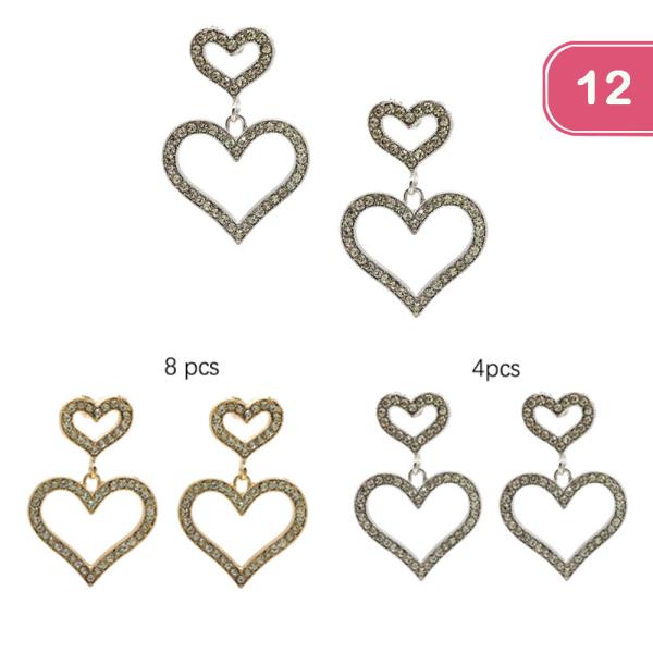 HEART DANGLE EARRING (12 UNITS)