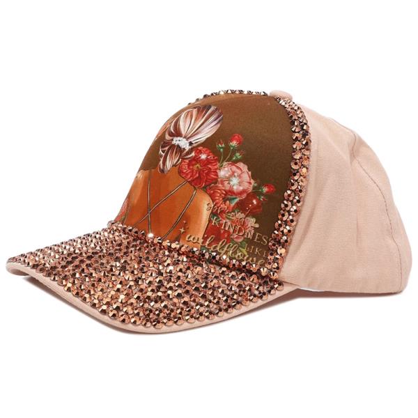 NICOLE LEE RHINESTONE PRINT CAP