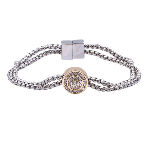 CZ TWO TONE MAGNETIC BRACELET