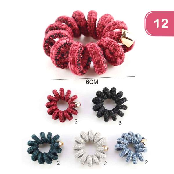 SPIRAL HAIR SCRUNCHIE (12 UNITS)