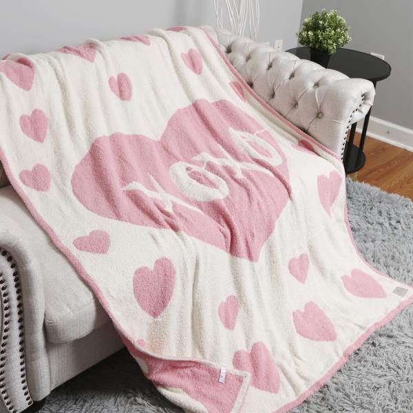 XOXO & HEART THROW BLANKET