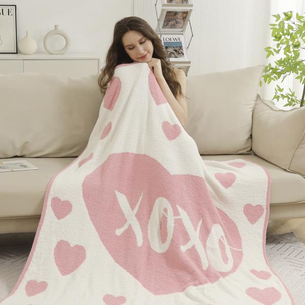 XOXO & HEART THROW BLANKET