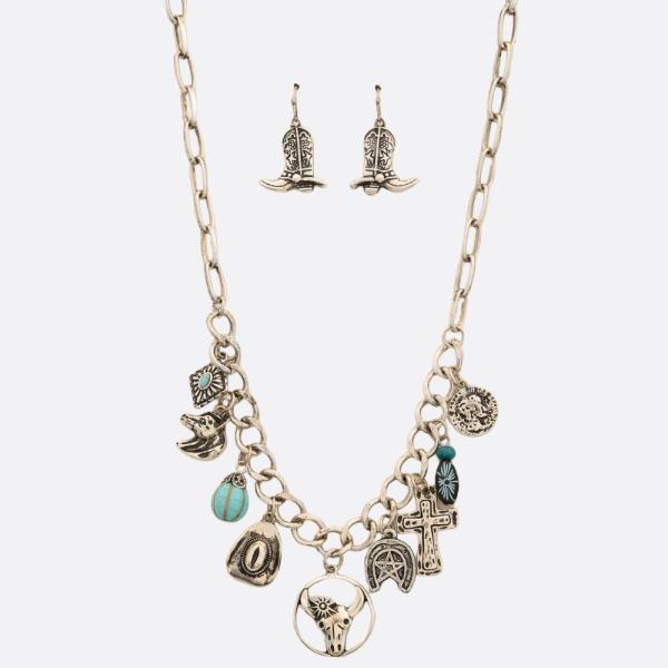 WESTERN STYLE CHARM METAL NECKLACE