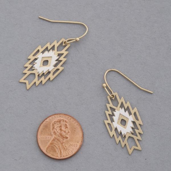 AZTEC WESTERN STYLE METAL DANGLE EARRING