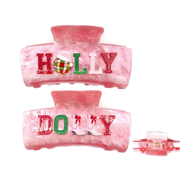 CHRISTMAS HOLLY DOLLY HAIR JAW CLIP