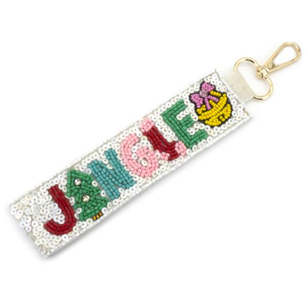 SEED BEAD CHRISTMAS JINGLE KEYCHAIN