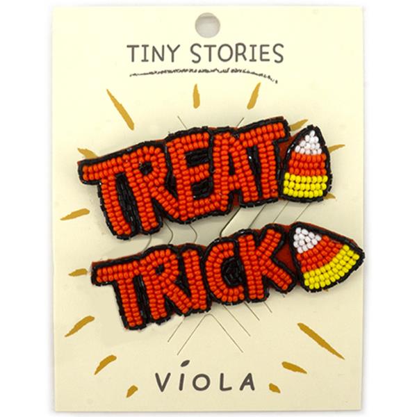 SEED BEAD HALLOWEEN TREAT TRICK PIN